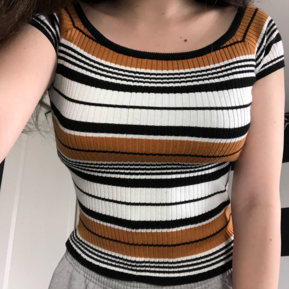 Striped sweater knit top
